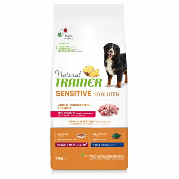 Natural Trainer Sensitive No Gluten Adult Medium/Maxi Monoproteico con Coniglio  12 kg