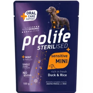 Prolife Sterilised Mini Anatra e riso umido cane sensitive