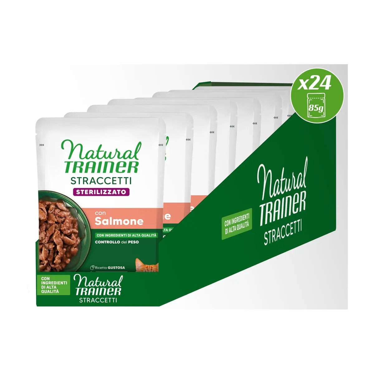 Natural Trainer Straccetti Sterilised Cat Busta Multipack 24x85G - immagine 2