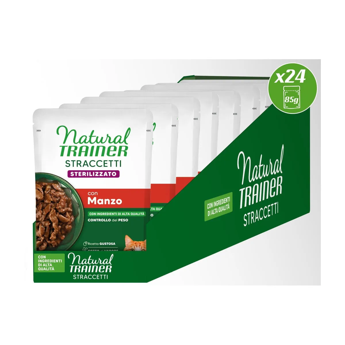 Natural Trainer Straccetti Sterilised Cat Busta Multipack 24x85G - immagine 4